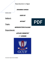 Name: Roll No. Subject: Topic: Department:: Reproduction in Algae