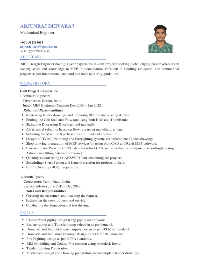 MEP Resume PDF