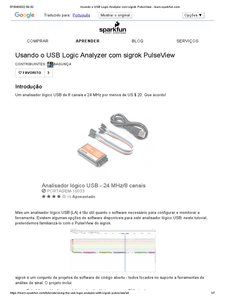 Usando o USB Logic Analyzer Com Sigrok PulseView PDF Computer Science Software