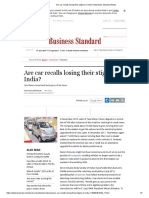 Are Car Recalls Losing Their Stigma in India - Business Standard News