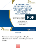 Actividad No 2 Diferencia Entre Atención Al Cliente y Servicio Al Cliente