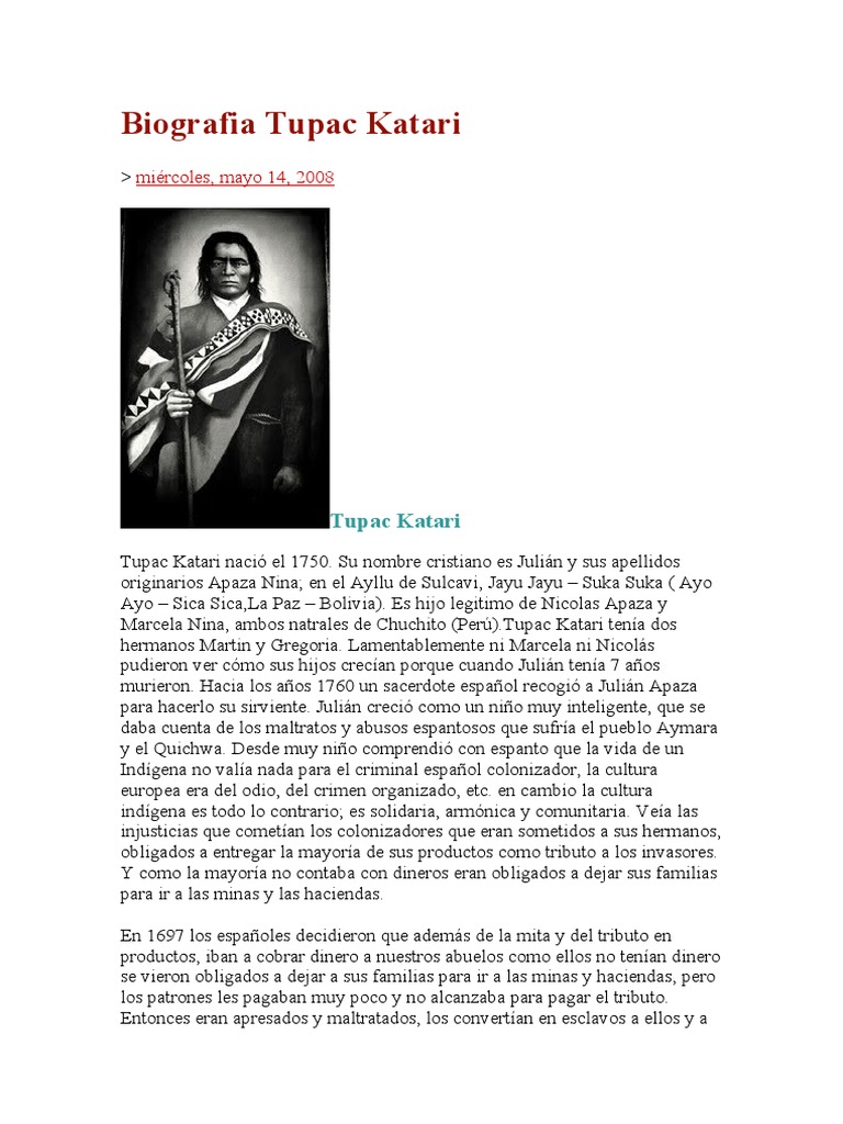 Biografia Tupac Katari