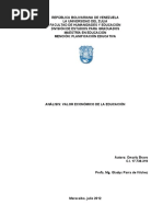 Ensayo Omarly Bravo Valor Economico de La Educacion