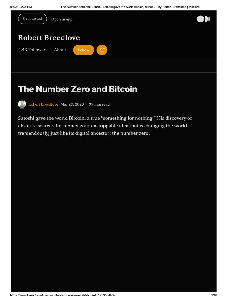 Number Zero and BTC - Breedlove (2020) | PDF