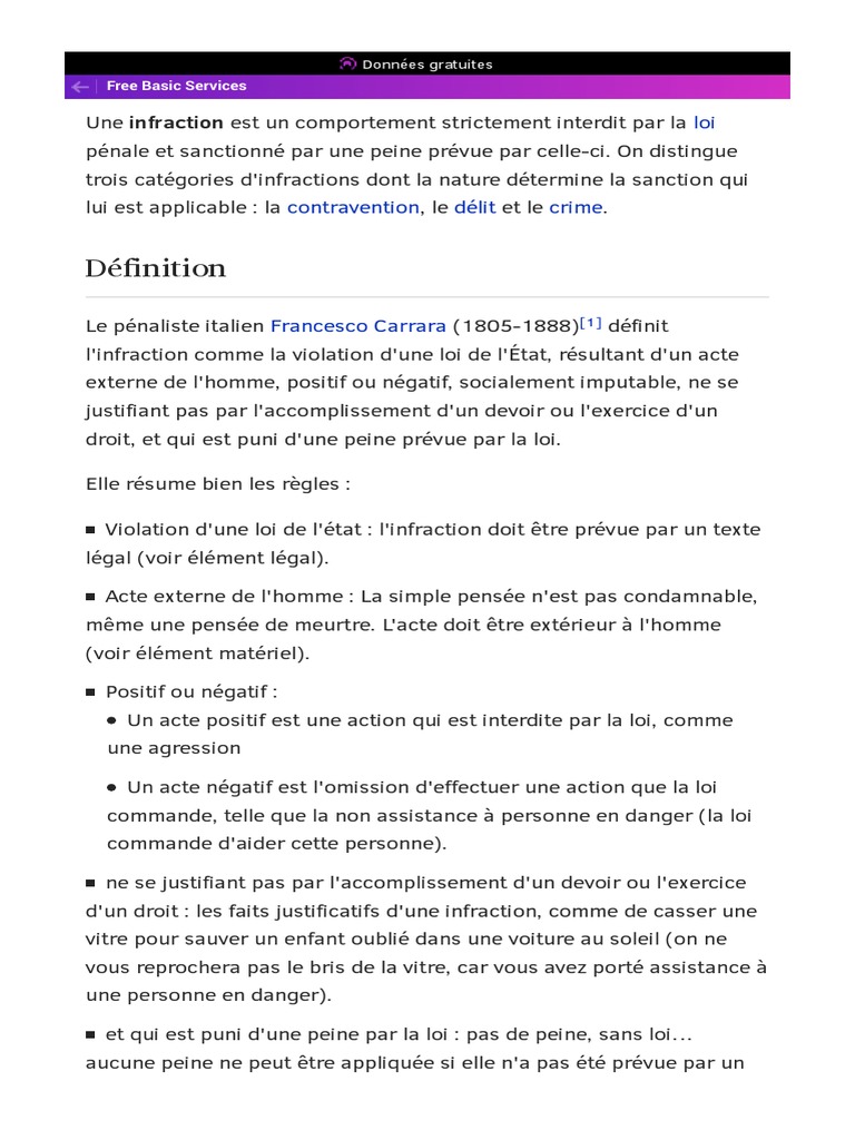 L’Infraction En Droit Pénal , L’infraction : définition et éléments ...