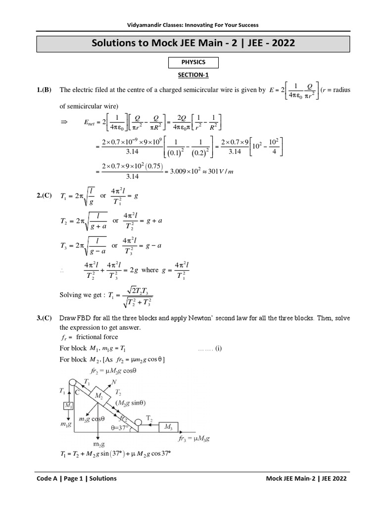 JEE 2022 Mock Exam Solutions | PDF | Silicate | Ion