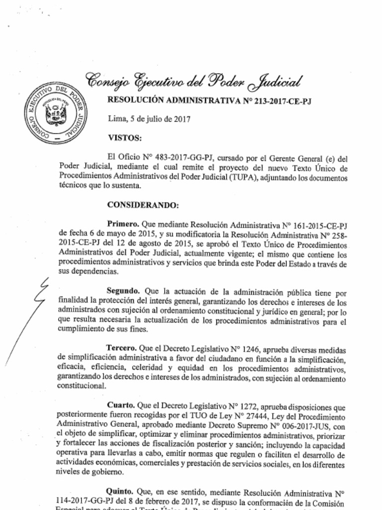 TUPA Vigente PODER JUDICIAL PDF Ley Pública Gobierno