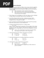 Simultaneous Equations Questions