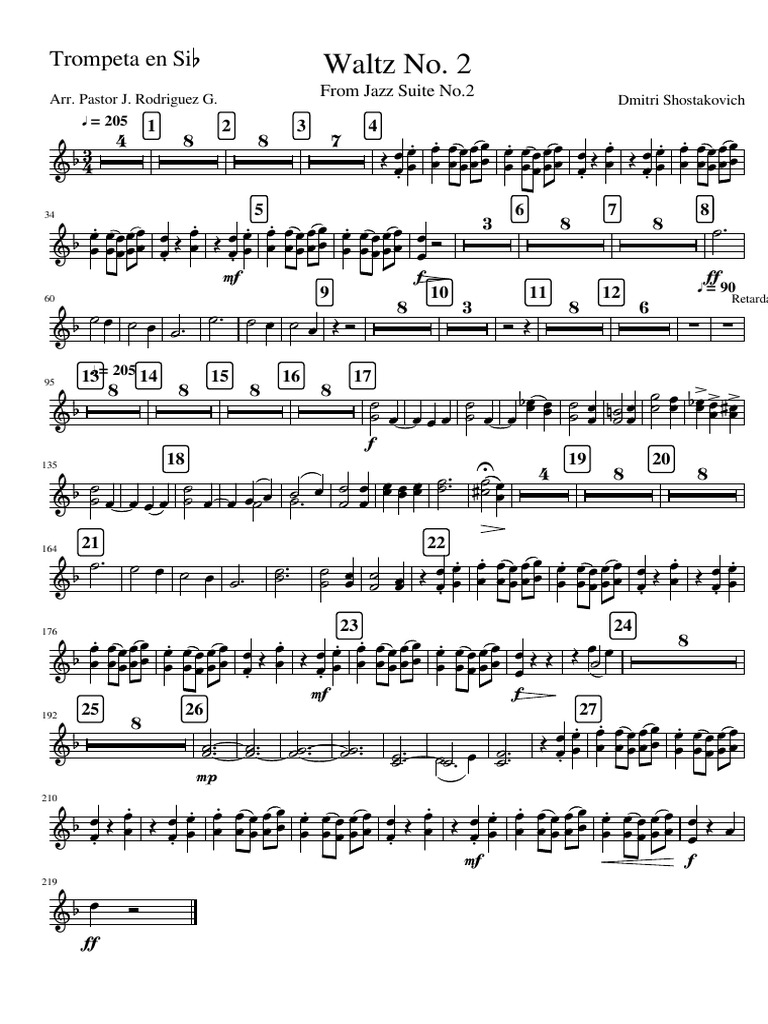Schostakovich - Vals 2 - Trompeta | PDF