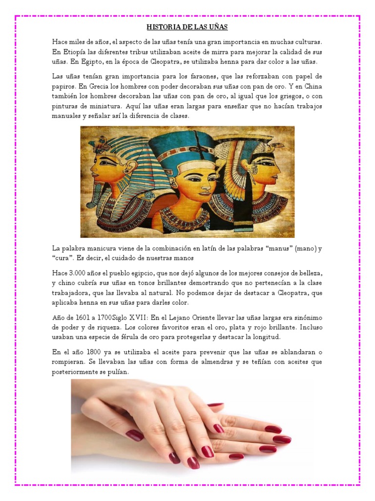 Historia de Las Uñas | PDF | Clavo (anatomía)
