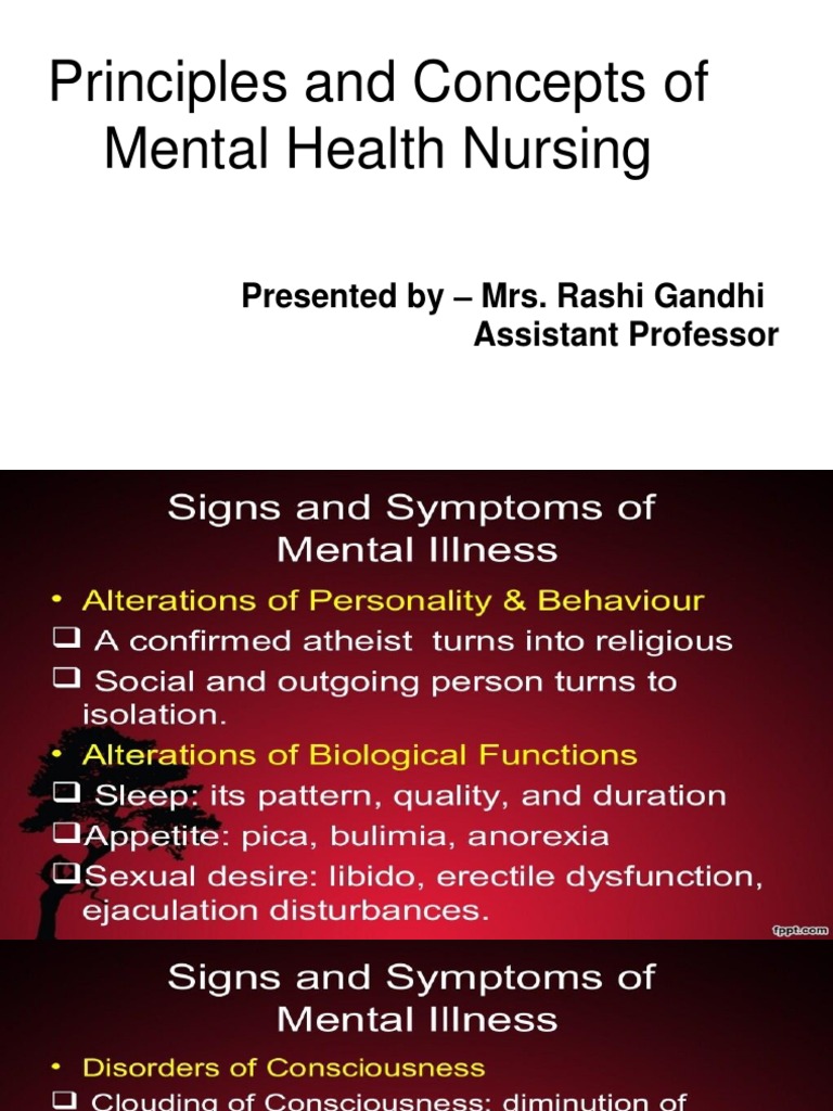 Principle and Concept of Mental Health Nursing | PDF