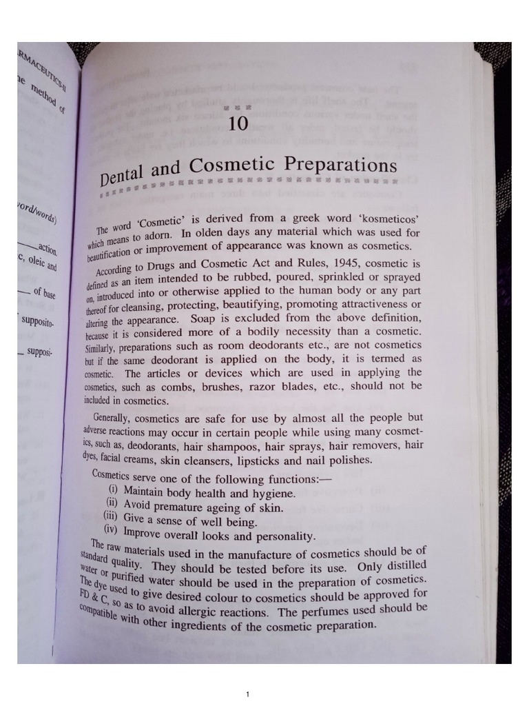 Dental and Cosmetic Preparations PDF