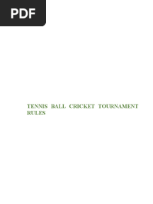 Tennis Ball Cricket Tournament Rules