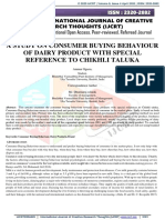 A Study On Consumer Buying Behaviour of Dairy Product With Special Reference To Chikhli Taluka