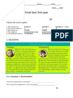 reading prueba 3º