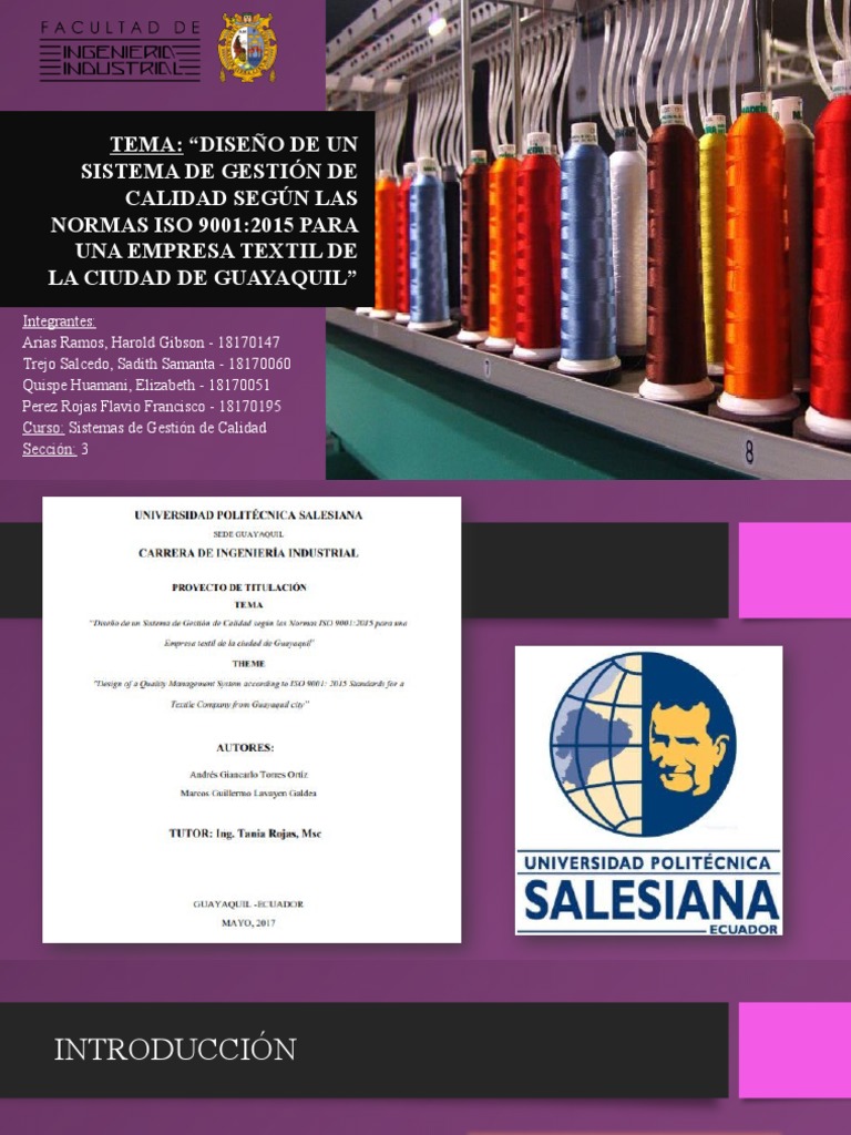Sistema de Gestión de Calidad ISO 9001 Textil | PDF | Calidad ...