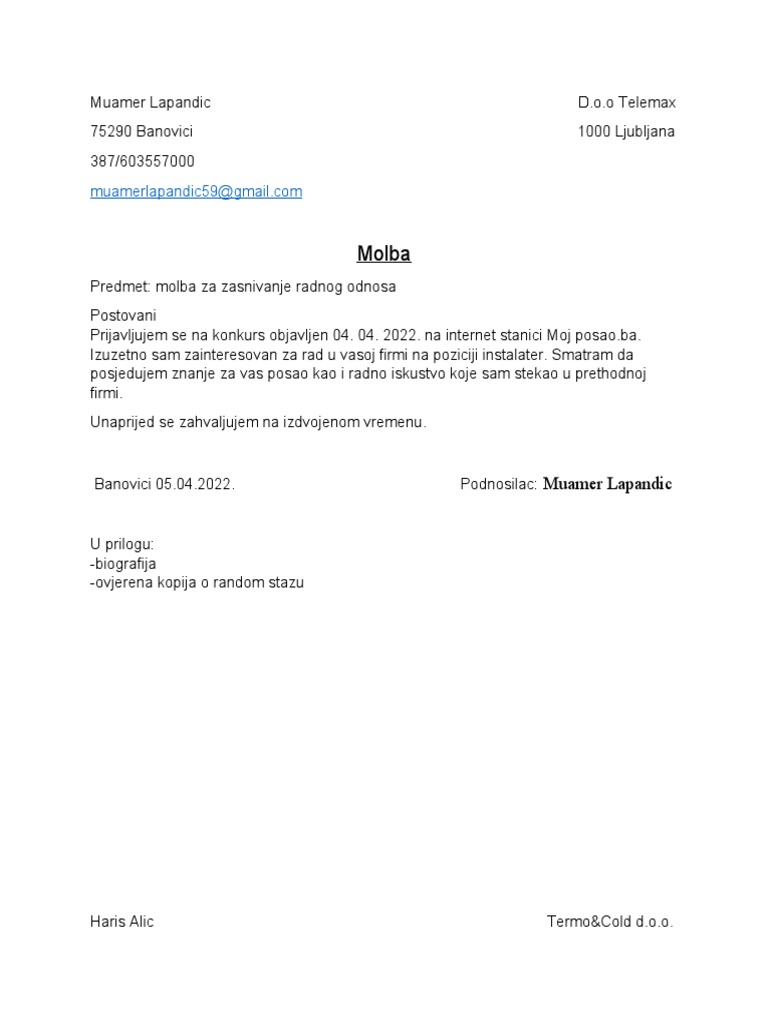 Molba | PDF