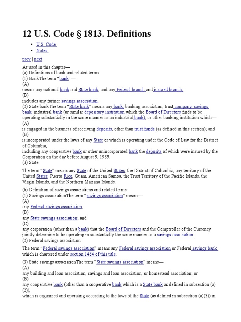 federal deposit insurance act 12 usc 1813