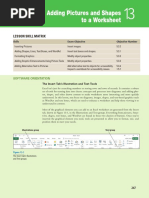 Adding Pictures and Shapes To A Worksheet: Lesson Skill Matrix