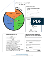 Prepositions of Time Test at / On / In: Exercise 1: Rules Check