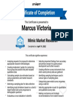 Certificate of Completion: Marcus Victoria