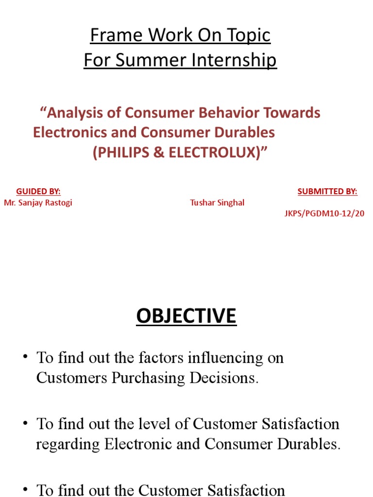 Frame Work On Topic For Summer Internship | PDF | Computers ...