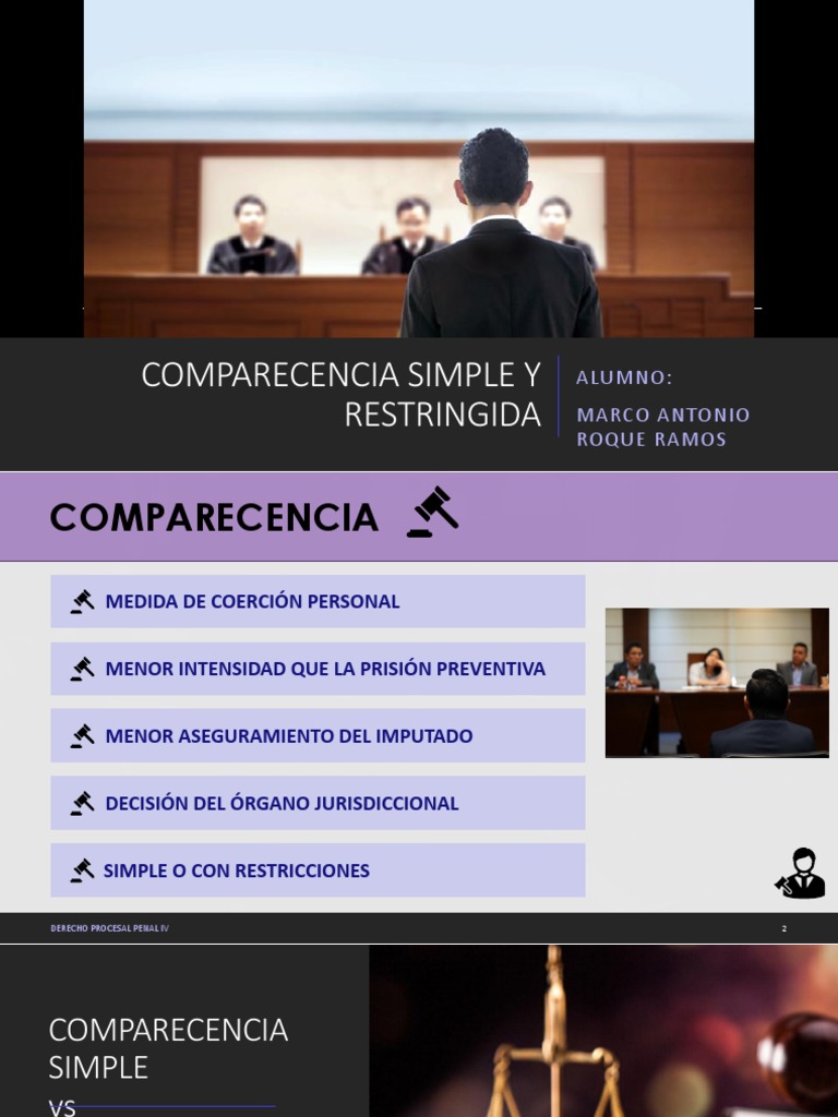 Comparecencia Simple y Restringida en Perú | PDF | Mandato | Ley procesal