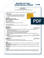 Resume Outline Chronological Format