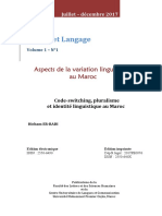 Code-switching Plurilinguisme Et Identité Linguistique Au Maroc