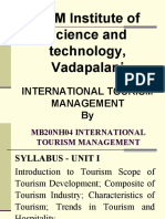 SRM Institute of Science and Technology, Vadapalani: International Tourism Management by