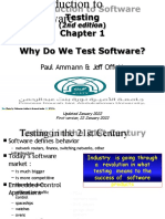 Testing Why Do We Test Software?: Paul Ammann & Jeff Offutt