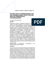 Por Que Arte E Aprendizagem? Por Que Aprendizagem E Arte? Por Que Arte Na Formação Do Psicopedagogo?