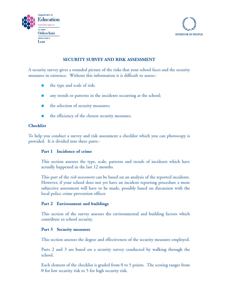 School Security Risk Assessment Guide | PDF | Risk Assessment | Risk
