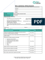 ASSESSMENT 2 - Questioning - Written Assessment