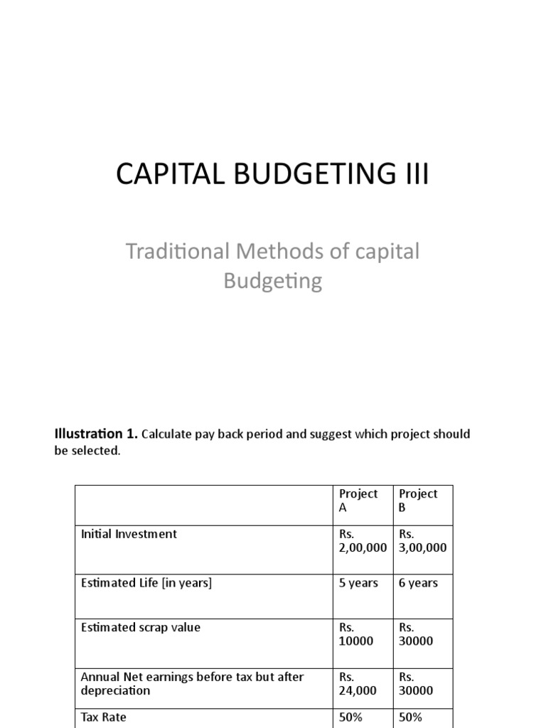 Capital Budgeting Payback Analysis | PDF | Depreciation | Investing