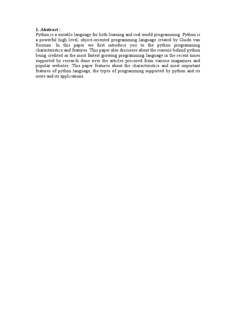 Python Research Paper | PDF | Python (Programming Language) | Computer ...