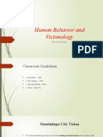 Human Behavior and Victimology Week 1 and 2