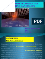 Advent and Development of Programming Languages: By-Raghav Bhasin Ix-A R.NO.-36