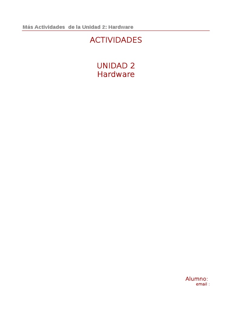 Tema 2-Actividades de Hardware 2 - 2020-2021 | PDF | Hardware de la ...