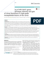 Deep sequencing of HPV E6-E7 genes reveals loss of genotypic diversity and gain of clonal
