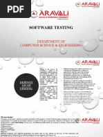 Software Testing: Department of Computer Science & Engineering