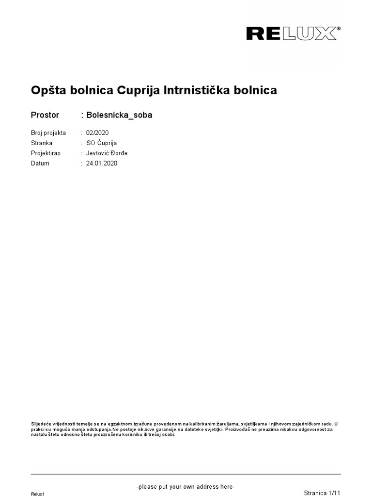 Bolesnicka Soba Ispred | PDF