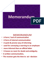 Memorandom - PPT BBA IV