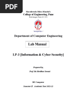 LP-3 (Information & Cyber Security) Lab Manual 2021-22