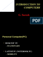 Introduction To Computers: G. Suresh