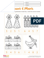 Count Mark Party Worksheets For Kids