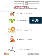 Action Verbs Ending in Ing Printable Worksheets For Grade 1