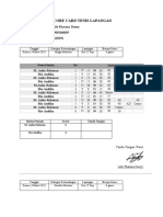 Score Card Tenis Lapangan: Nama: Ade Fharma Doery Nim: 1905106039 Kelas/Angkatan: A (2019)