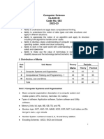 Computer Science Class-Xi Code No. 083 2022-23: Learning Outcomes