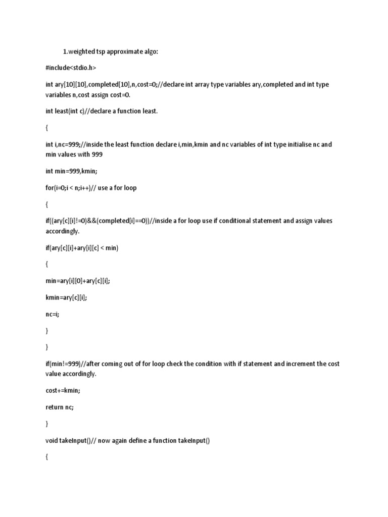 Approximate Algorithms in C Programming | PDF | Computer Programming ...